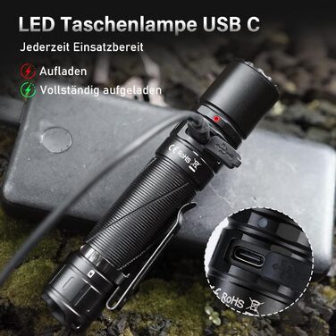 Світлодіодний ліхтарик Sofirn SK30, акумуляторний USB-C, тактичний ліхтарик 3000 люмен, надзвичайно яскравий з 6 режимами світла, максимальна дальність 392 м, з батареєю для EDC, екстрених ситуацій, кемпінгу на природі, пошуку та порятунку