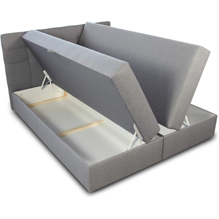 Ліжко Sofnet Best Box Spring з 2 ящиками для зберігання, двоспальне ліжко з матрацом Bonnell та наматрасником, м&39яке ліжко, каркас ліжка, стильне, спальня (сірий (Inari 91), 180 x 200 см) сірий (Inari 91) 180 x 200 см