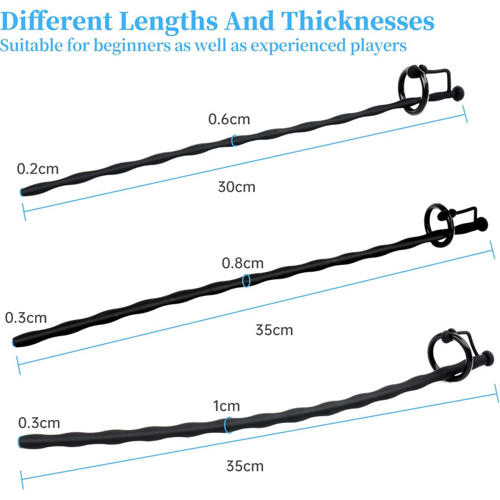 Силіконова паличка для пеніса з кільцевою уретральною пробкою з отвором Чоловіча мастурбація Секс-іграшка для мастурбації - Розмір SML ОДНОРАЗОВА S/M/L (3 упаковки), 7