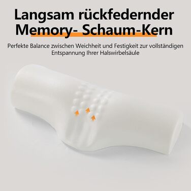 Ортопедична подушка для шиї, подушка з піни з ефектом пам&39яті, ергономічна подушка для підтримки шиї з масажними точками та посиленою бічною підтримкою, для сну на боці, спині та животі, сіра