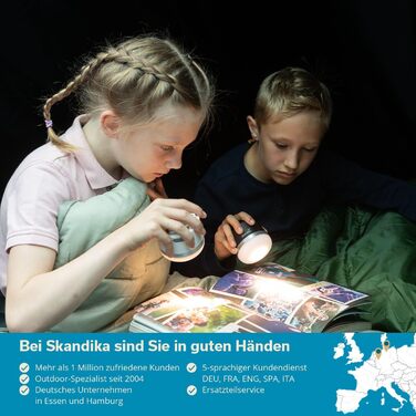 Туристичний ліхтар Skandika Tarfala Світлодіодний ліхтар, акумуляторний, плавне регулювання яскравості, гачок для підвішування, USB-порт, портативний зовнішній акумулятор 3600 мАг, теплий білий, холодний білий, 110 годин автономної роботи Ліхтар для намет