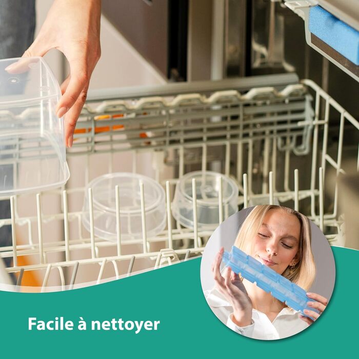 Набір контейнерів для морозильної камери MiraHome 15x0,125 л прямокутний прозорий синій ідеально підходить для зберігання та організації продуктів на кухні герметичні контейнери для зберігання з кришками австрійська якість 0,125 л (15 шт.)