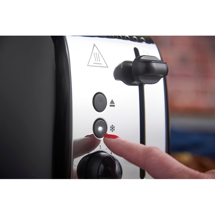 Тостер Russell Hobbs на 2 скибочки кольори плюс нержавіюча сталь чорний (надширокі слоти для тостів, в т.ч. підставка для булочок,