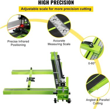 Ручний плиткоріз WLLKIY Ручний плиткоріз, інфрачервоний лазерний позиціонуючий підлоговий плиткоріз, штовхаючий ніж Ручний інструмент для різання порцеляни та кераміки (47 дюймів (1200 мм)) 47 дюймів (1200 мм )