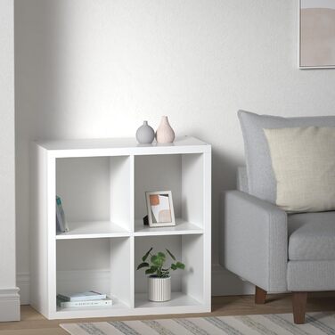 Полиця, книжкова шафа, настінна полиця, перегородка для кімнати IKEA Kallax білого кольору (77 x 77 см)