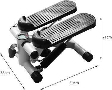 Степер-гойдалка, степер вгору-вниз, степер-гойдалка вгору-вниз з силовими канатами, цілісне тренування, тренажер 2-в-1 до 100 кг, міні-степер для домашнього використання, чорний