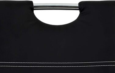 Столи Hela, комплект із 2 обідніх стільців Susi, чорна оббивка зі штучної шкіри, врізна ручка, хромований металевий каркас, 43 x 61 x 98 см, комплект із 2 шт., чорний