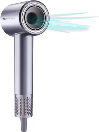 Фен Ufesa Ion Plasma Luxe з датчиком температури, двигун 110 000 об/хв, іонізатор, цифровий дисплей, ефект розгладження, магнітні насадки, 2 швидкості, 2 температури, низький рівень шуму