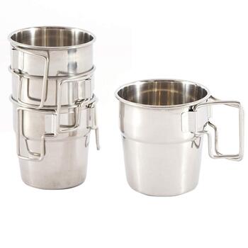 Штабельовані туристичні кружки, 4 шт. и, нержавіюча сталь, туристичні кружки зі складною ручкою, набір туристичних кружок для активного відпочинку