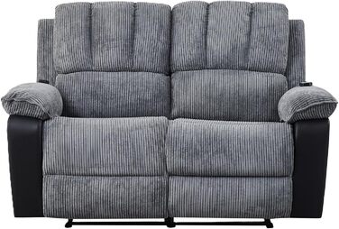 Розкішне багатофункціональне масажне крісло LSLIFE з підігрівом електричного масажного дивана, кріслом для телевізора, шезлонгом, відкидним кріслом, високоякісною шкірою, ергономічним одномісним диваном, заряджається через USB (сіре двоспальне ліжко)