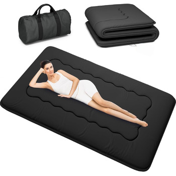Японський матрац футон, складний татамі, портативний килимок для сну з сумкою та ремінцем, матрац на підлозі, потовщений матрац для сну, кемпінговий матрац (Чорний YU1, 120x200см) Чорний Yu1 120x200см