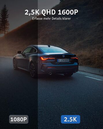 Відеореєстратор автомобільний передній, 2.5K 1600P WiFi автомобільна камера 170 ширококутна міні передня камера для автомобілів, W