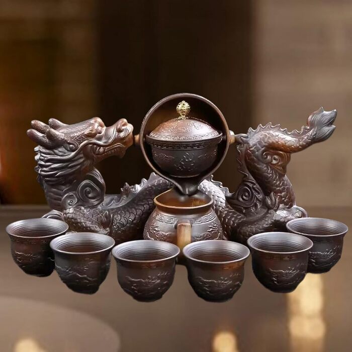 Напівавтоматичний набір для чайної церемонії Кунг-Фу з поворотним механізмом для декорування чайного столу