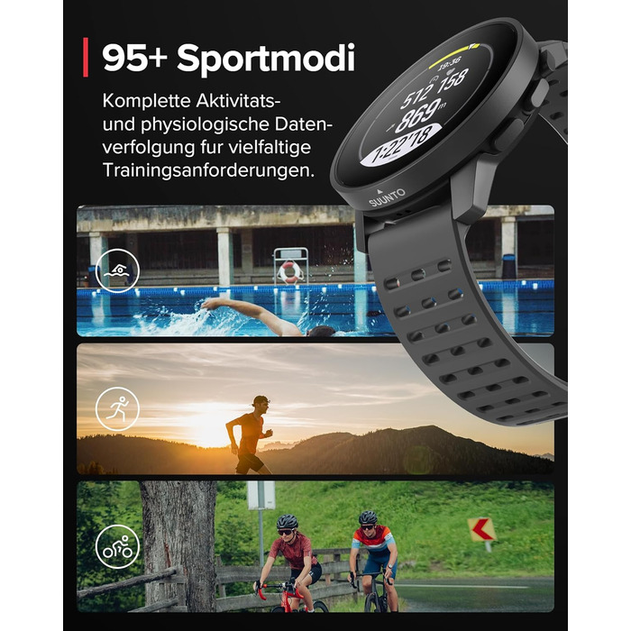 Мультиспортивний годинник SUUNTO 9 Peak Pro - міцний смарт-годинник для активного відпочинку, екран із сапфірового скла та водонепроникність 100 м, легкий та тонкий, точний GPS, тривалий час роботи від батареї, пульсометр на зап&39ястку, чорний 9 Peak Pro
