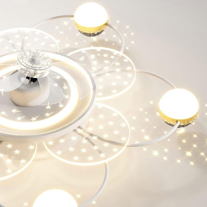 Світлодіодний стельовий світильник з регулюванням яскравості, стельовий вентилятор зі світлодіодним підсвічуванням, регульованою ш