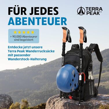 Палиці Terra Peak Premium телескопічні ультралегкі, розкладні з карбону або алюмінію з рушником з мікроволокна - жіночі та чоловічі трекінгові палиці та палиці для скандинавської ходьби з регульованим гумовим бампером