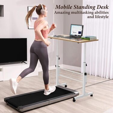 Невеликий письмовий стіл, регульована висота 75-110 см, компактний стіл для роботи стоячи для невеликих приміщень, стіл для ноутбука для домашнього офісу та вітальні (клен 80 x 40 x 110 см)