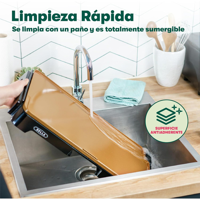 Кераміко-титанова електрична сковорода BELLA XL, готує 15 яєць одночасно, антипригарне покриття Healthy Eco, легко миється, велика