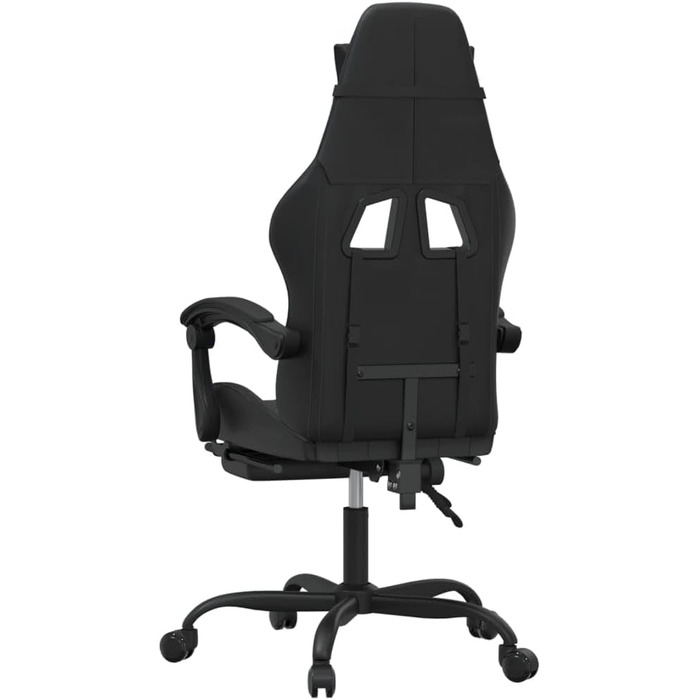 Ігрове крісло Gecheer Офісне крісло Ігрове крісло Ергономічне ігрове крісло з підставкою для ніг, поворотне, чорне, зі штучної шкіри