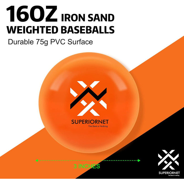 Обтяжені тренувальні бейсбольні та софтбольні м&39ячі, 473 г, важкі м&39ячі для ударів та підготовки, 9 шт.
