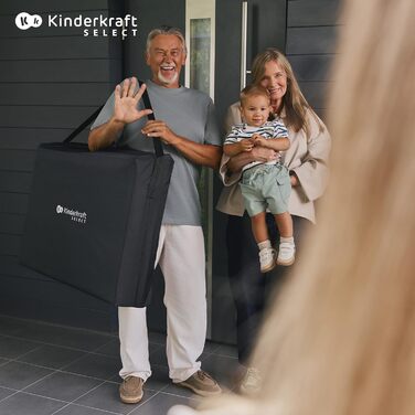 Дорожнє ліжечко Kinderkraft Moon Dream від народження до 3 років, двоярусне дитяче ліжечко, складається однією рукою, матрац та сумка для перенесення в комплекті, легке чищення, бежевий колір