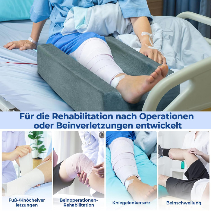 Подушки для ніг з регулюванням висоти для післяопераційного періоду, ергономічний вигин, піна з ефектом пам&39яті для зняття набряків ніг та болю, допоміжний засіб для відновлення після операції на коліні, для однієї ноги, 4