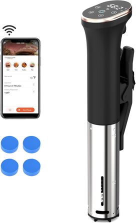 Кухонна палиця Керування додатком Wi-Fi (2.4G WiFi) 1400 Вт Sous-Vide Stick 10-90C, таймер 1-99 хв Циркуляція на 360 Паличка для плити Suvide з магнітом Souse Vide