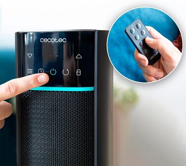 Керамічний обігрівач Cecotec ReadyWarm 2070 Max, 2000 Вт, цифровий дисплей, сенсорне керування та пульт, осциляція 60, 3 режими, термостат, для приміщень до 20 м, таймер до 24 год