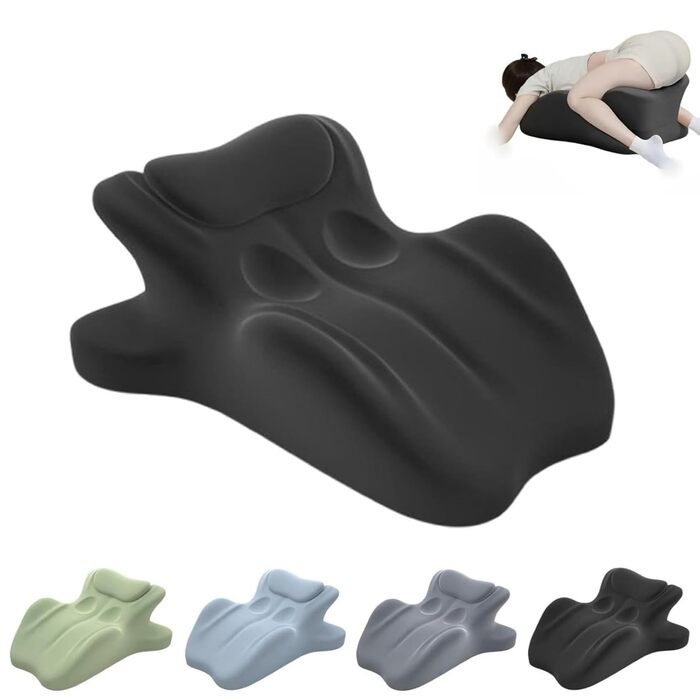 Звичайна подушка Sweet Spot, подушка для пар Chiro-Monk кут 27, ідеальне положення, ергономічна клиноподібна подушка з піни з ефектом пам&39яті для підтримки талії (чорна)