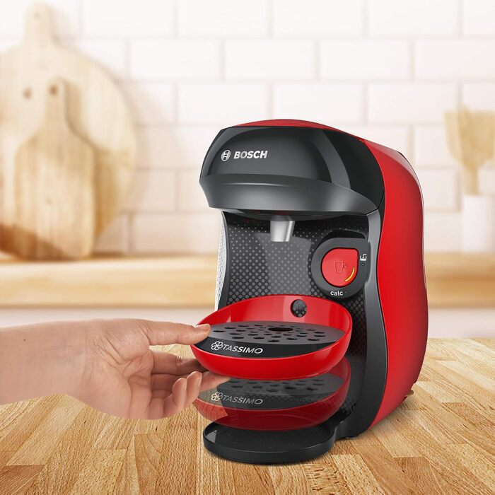 Кавоварка Bosch Tassimo Happy капсульна TAS1003, 70 напоїв, повністю автоматична, підходить для всіх чашок, компактна, 1400 Вт, че