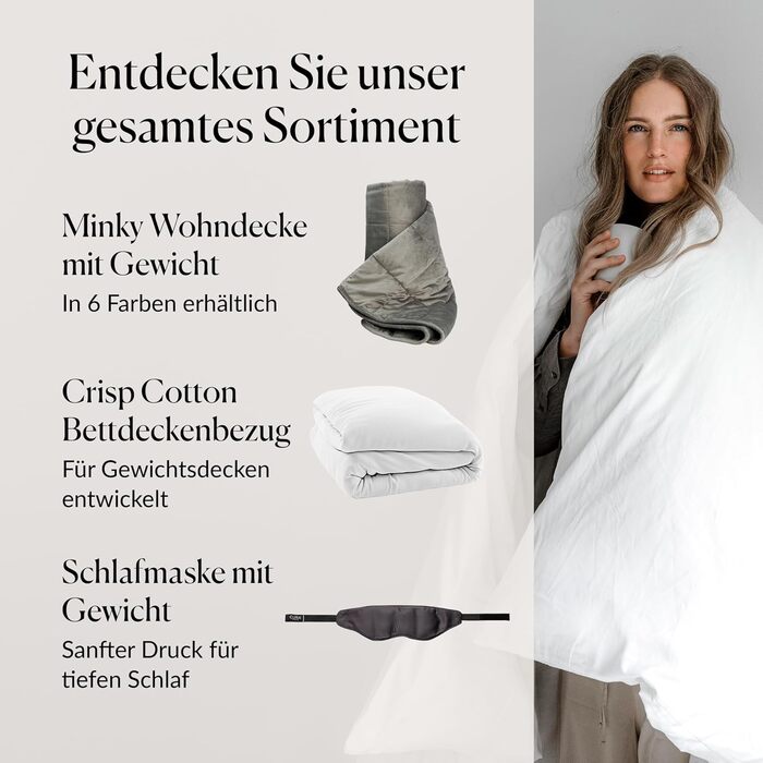 Обтяжена ковдра 135x200 9 кг - Антистресова терапевтична ковдра - Щільна ковдра для глибокого сну та кращого відновлення - Щільна ковдра зі 100 бавовни - Щільна обтяжена ковдра 135 x 200 см 9,0 кілограмів