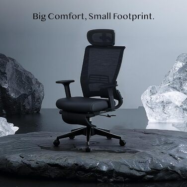 Ергономічне офісне крісло FLEXISPOT, Foldex, складне офісне крісло для невеликих приміщень з поперековою опорою, регульованими по висоті підлокітниками, 2D підголівником, стільці для дому з підставкою для ніг Panther