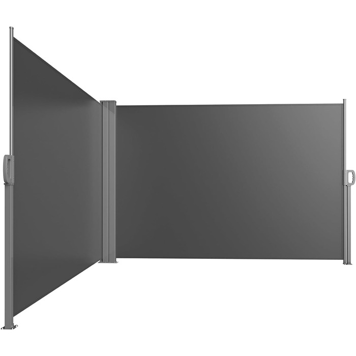 Розсувна двостороння бічна маркіза, створює приватність на вулиці, до 6 м, функція автоматичного згортання, захист від сонця та вітру, бічна шторка як екран для забезпечення конфіденційності (антрацит, висота 1,53 м, антрацит 160 см)