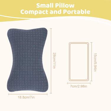 Міні-подушка для подорожей vocheer, 27,9 x 17,8 см, маленькі подушки для сну, крихітні подушечки для шиї, зап&39ястя, поперекового відділу хребта та колін, подушка для домашніх тварин, бавовна, знімний чохол, можна прати в пральній машині, темно-синій