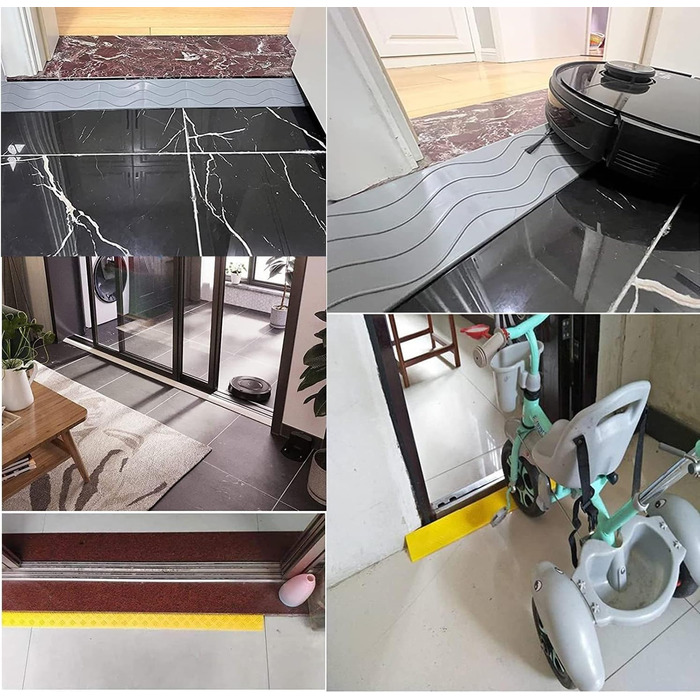 Портативний бордюрний пандус Yqyc, 100 × 12 × 5,5 см — легкий поріг для дверей, ванних кімнат, супермаркетів та гаражів (колір: чорний)