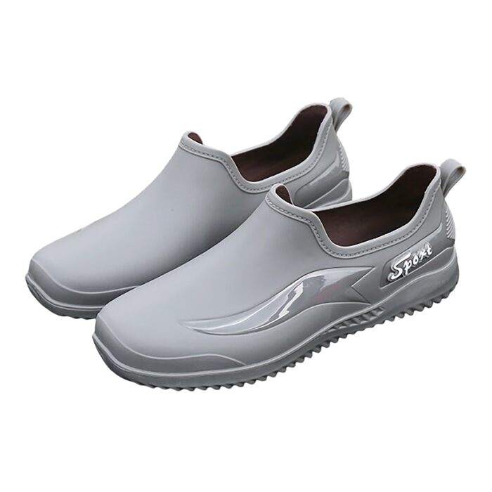 Для роботи на кухні, для роботи на риболовлі, нековзний верх, короткі гумові чоботи, чоловіче взуття, спортивне, зимове, розмір 40 EU, сірий