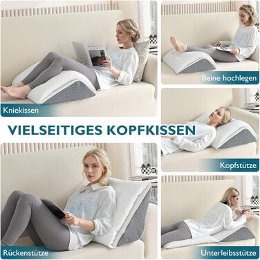 Подушка для підняття ніг TANYOO, подушка для колін для тих, хто спить на спині, двошарова трикутна подушка з піни з ефектом пам&39яті для ніг після операції