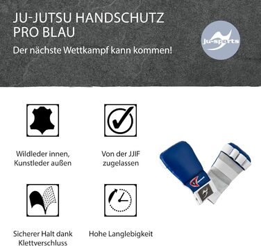 Накидки для рук бойових мистецтв Ju-Sports для джиу-джитсу червоного кольору - високоякісні, міцні накидки для змагань для дорослих та дітей із застібкою на липучці, оптимальна фіксація, розмір S, синій