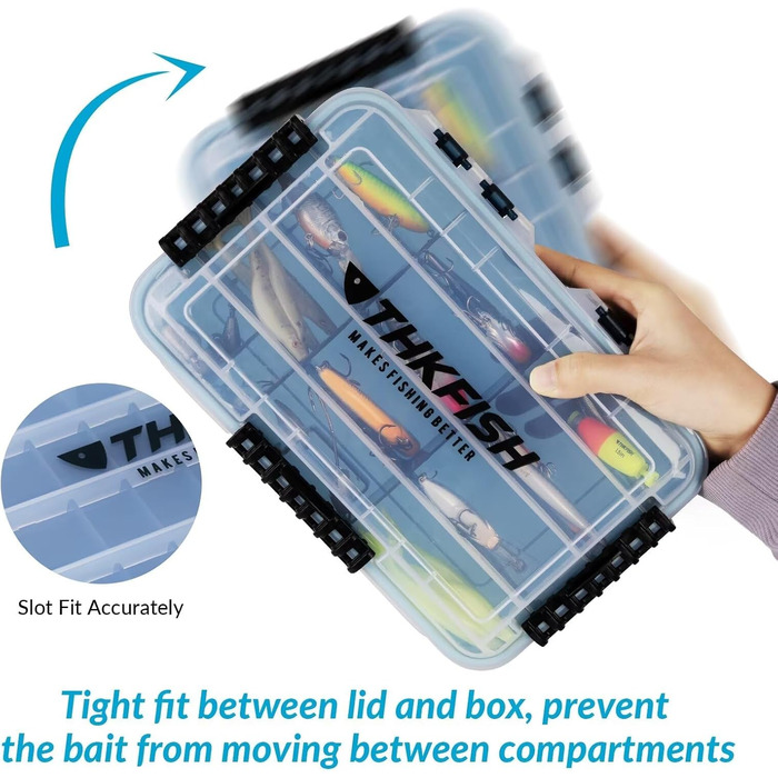 Ящик для рибальських снастей THKFISH, 3600 відділень, плавучий ящик для приманок, органайзер для зберігання, невеликий пластиковий ящик з регульованими роздільниками, сонцезахисний, 3 предмети