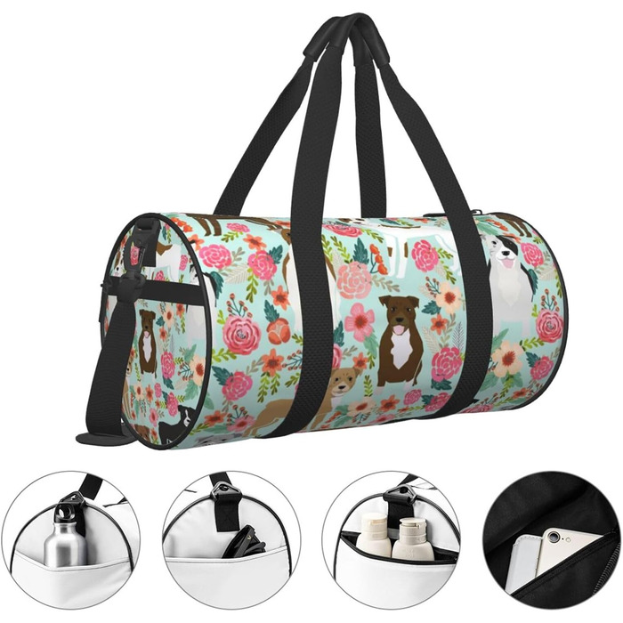 Спортивна сумка, дорожня сумка, з принтом тварин, сумка на нічліг, чорна, універсальний розмір, сумка для подорожей