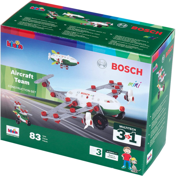 Конструктор Theo Klein 8790 Bosch 3 в 1 Aircraft Team I Для конструювання різноманітних літаків I Включає в себе плани побудови 3 моделей I Іграшка для дітей віком від 3 років і старше