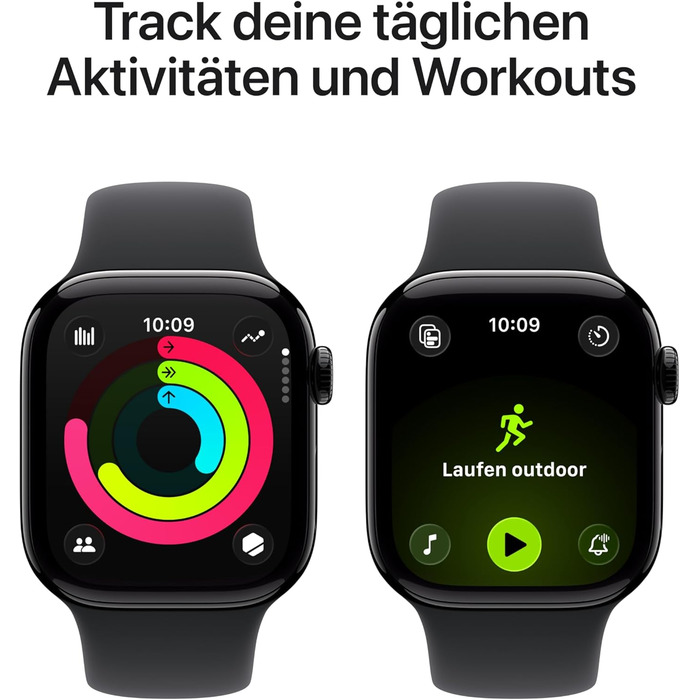Розумний годинник Apple Watch Series 11 GPS 42 мм із алюмінієвим корпусом Diamond Black та чорним спортивним ремінцем (S/M). Оцінка сну, фітнес-трекер, відстеження здоров&39я, завжди ввімкнений дисплей, водонепроникність. Корпус S/M 42 мм, діамантовий чор