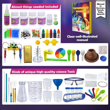 Набори для експериментів для дітей хлопчиків та дівчаток, Набір для наукових експериментів, іграшка для хлопчиків, подарунки, Набір для хімії, дитяча лабораторія, 150