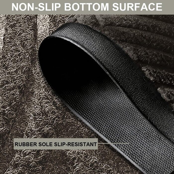 Напівкруглий килимок для дверей 50x80 см, нековзкий, для використання всередині/зовні, миється, стійкий до атмосферних впливів, брудозатримуючий килимок (коричневий)