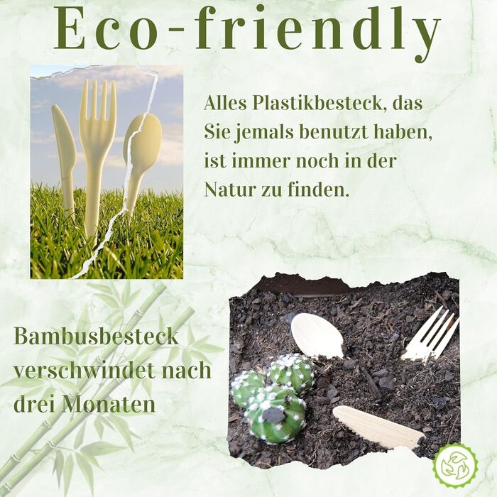 Компостованих бамбукових ложок 16 см екологічно чисті одноразові столові прибори без деревного присмаку Екологічно чисті та без присмаку Пікнік, барбекю, вечірка Claudi Home 300 ложок XL, 300