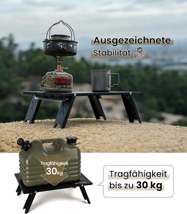 Складаний кемпінговий стіл OneTigris, маленький алюмінієвий, складний кемпінговий стіл, надлегкий портативний вуличний стіл, вантажопідйомність до 30 кг для використання на свіжому повітрі, для походів (39,5 x 29 x 12,5 см)