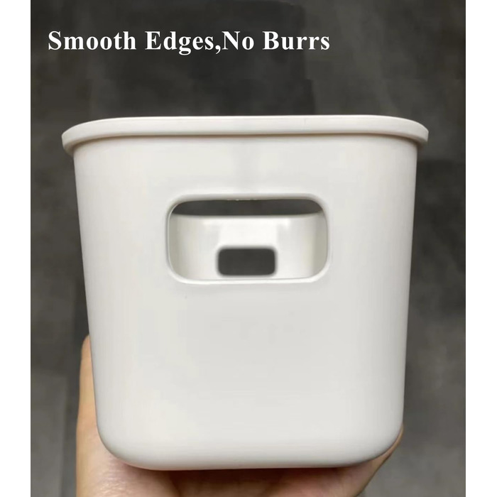 Пластикова коробка для зберігання, кошик для зберігання з ручками, органайзер для кухонної шафи, кошики, пластикова коробка для зберігання на полицю у ванній кімнаті (28910см, 6 білих) 28910см 6 білих