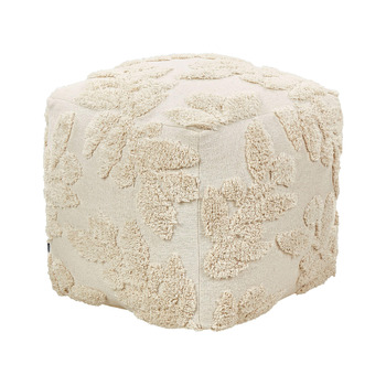 Пуф Beliani, бавовна, бежевий, 45 x 45 x 45 см, квадратний з наповнювачем з пінопласту, бохо, мультан
