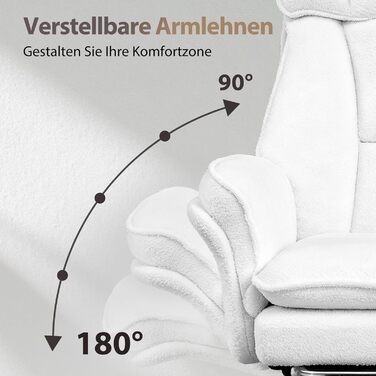 Офісний обертовий стілець для високих і сильних людей з відкидними підлокітниками та підставкою для ніг, широке регульоване ергономічне ігрове крісло для схрещених ніг та комфорту тварин, сірий