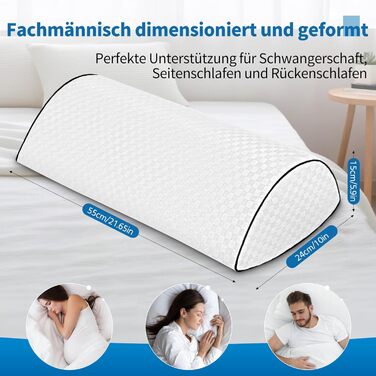 Подушка для колін для тих, хто спить на боці, подушка з піни з ефектом пам&39яті для сну на спині та стегнах, клиноподібна подушка для сну на спині, ергономічна підтримка сну (для жінок)